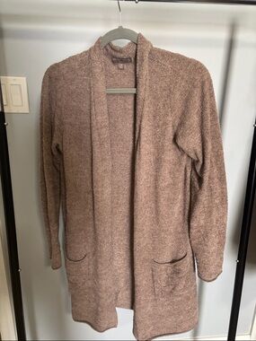 Barefoot Dreams Open-Front Cardigan in Warm Taupe EUC Size M Cozy Chic Lite